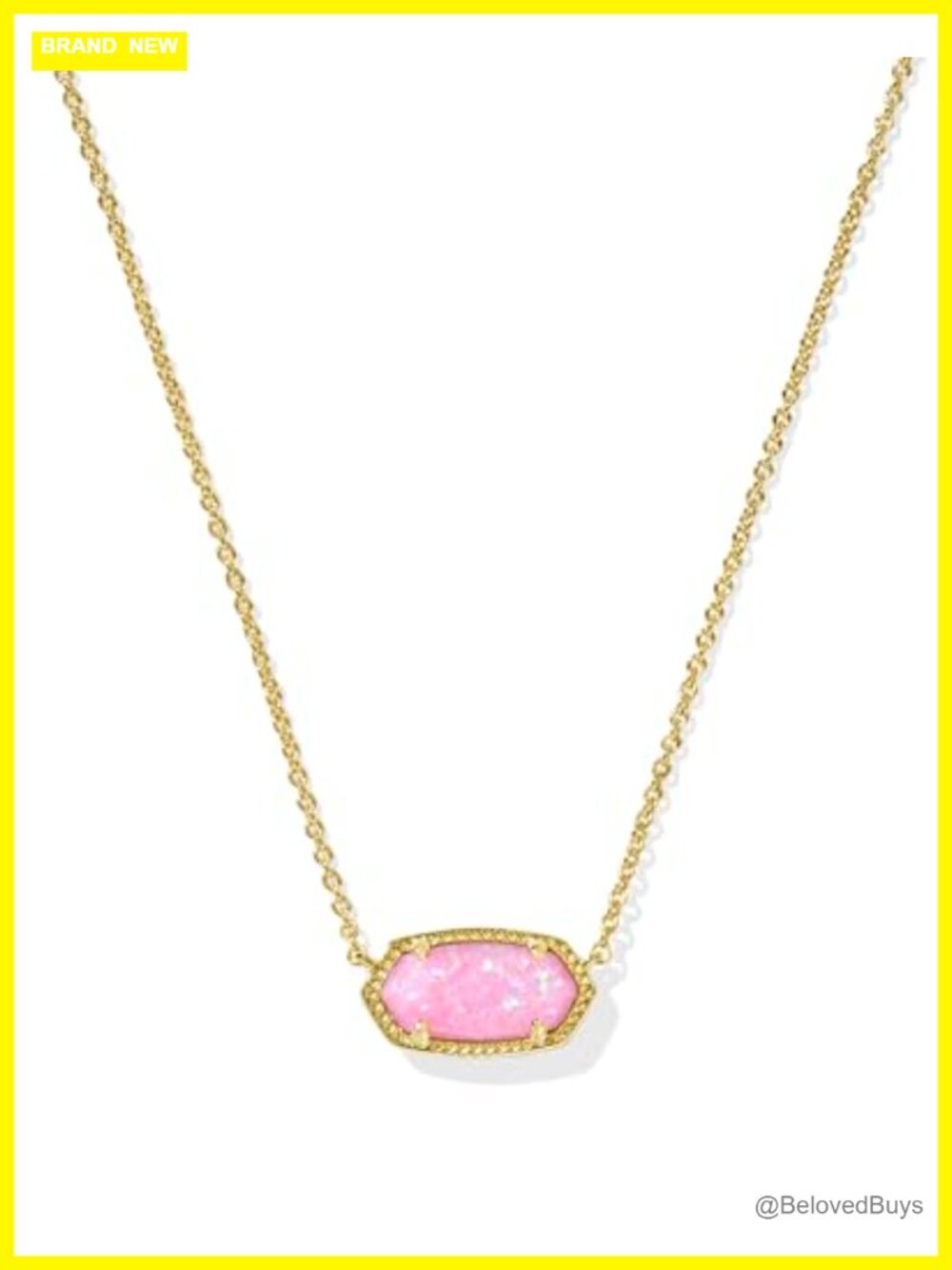 14k Gold-Plated Pendant Necklace Opal Stationary Chain